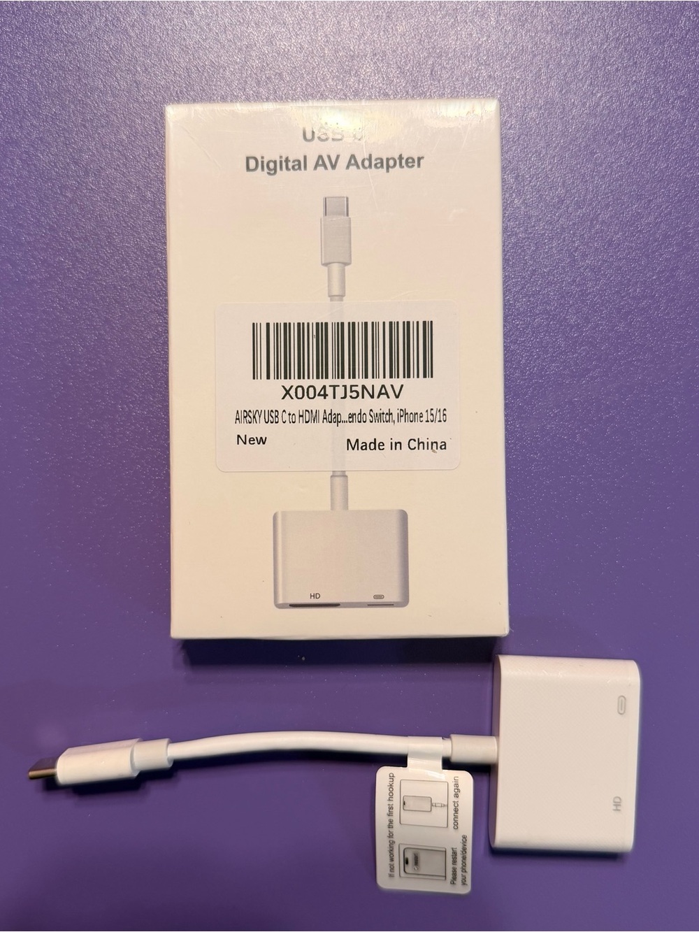 Digital AV Adapter USB-C to HDMI & USB White